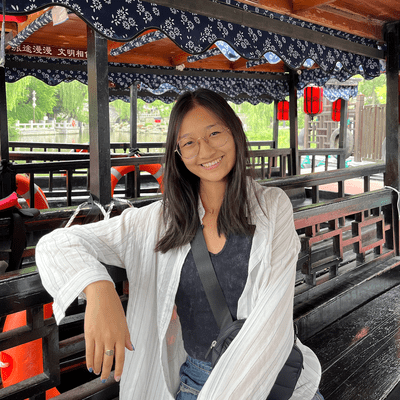 Student smiling in Asia